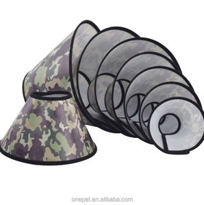 Kamuflaj Pet tıbbi cerrahi kurtarma boyunluk rahat plastik Elizabethan boyunluk köpek kedi yara koruyucu kafa koni - Product Image 2