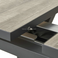 Table à manger extensible en céramique pour l'extérieur, design moderne, table longue pour restaurant