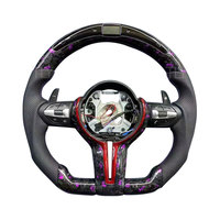 Volant en cuir avec affichage LED en fibre de carbone forgée pour BMW F10 F30 E46 E80 M3 M4 M5, amélioration de l'intérieur de la voiture