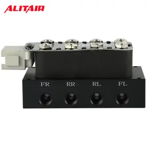 Accuair Universal Air VU4 Style 4 Corner Solenoid Valve Unit Air Ride Suspension Manifold Solenoid Valve for Truck Car Trailer