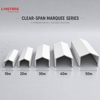 Tente d'entrepôt industrielle à portée libre haute résistance 15-50M de large en alliage d'aluminium 6061-T6, abri de stockage triple couche CE TUV