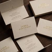 Cartes de visite de luxe personnalisées avec dorure à chaud, gaufrage, feuille holographique - Impression offset sur carton épais