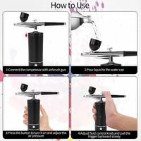 Pistolet de pulvérisation à action unique de compresseur d'aérographe sans fil Rechargeable portatif pour le gâteau d'artisanat de tatouage d'art d'ongle de beauté de visage