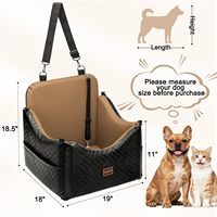 Siège de voiture pour chien portable en coton et cuir de luxe pour chiens de petite/moyenne taille, logo personnalisé en stock