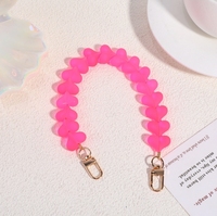 Bunte Herzförmige Perlen-Handyanhänger-Kette für Mädchen - Taschenanhänger Kettenanhänger