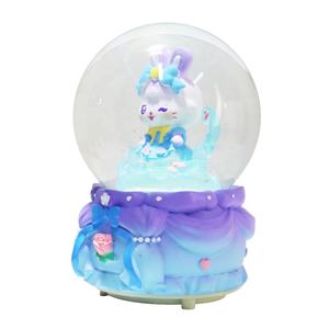 Statue de lapin de dessin animé mignonne <span class=keywords><strong>Globe</strong></span> à eau - Décoration festive faite à la main pour Noël, fête d'hiver, décoration de la maison pour le Nouvel An - Product Image 6
