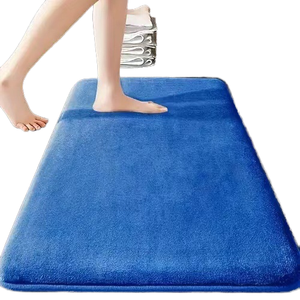 Tapis de sol de salle de bain antidérapant en mousse à mémoire de forme à rebond lent, absorbant l'eau, texture galet, en coton pour la maison - Product Image 4