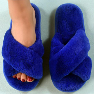 Pantuflas Cálidas de Invierno para Mujer, Pantuflas Abiertas para Interiores, para el Hogar, Bodas, Suaves, Cómodas, Peludas, para Mujer - Product Image 2