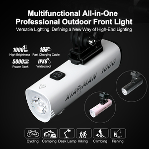 Luz Delantera para Bicicleta GACIRON XIAOMAN-1000 <span class=keywords><strong>LED</strong></span>, 1000LM de Alto Brillo, Resistente al Agua IPX6, Baterí<span class=keywords><strong>a</strong></span> Recargable de 5000mAh, para Ciclismo Nocturno - Product Image 4