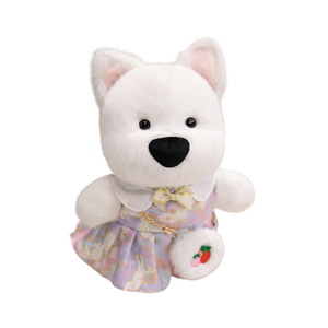 West Highland White Terrier suave relleno de tela de algodón muñeca juguete para dormir y oso alivio del estrés para niños y niñas para bodas - Product Image 1