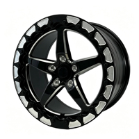 Jantes forgées personnalisées en alliage d'aluminium noir brillant à 5 branches avec système Beadlock, 17-22 pouces, 5x114.3 120, compatibles avec Audi A4 A6