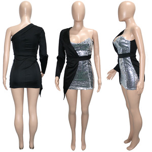 Vestido de Fiesta Sexy con Lentejuelas y Hombro Descubierto, Novedades al por Mayor, Moda Femenina - Product Image 5