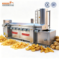 Friteuse industrielle continue 500 kg/h en acier inoxydable 304 pour frites, type continu pour la friture de snacks
