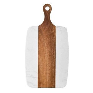 Professional Marble Spliced Acacia Wood Chopping <b>Block</b> Handle Rectangle <b>Shape</b> in Stock - Product Image 6