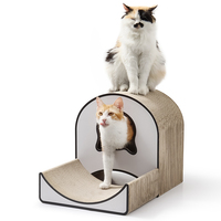 Maison à gratter pour chat 2 en 1 en carton ondulé, planche à gratter pour chat, mobilier de salon pour chat d'intérieur