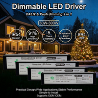 Driver LED Tegangan Konstan 12V 24V 30W-300W yang Disetujui ETL DALI2, PF>0.9, DALI-2 & Push Dimmable, dengan Kotak Sambungan