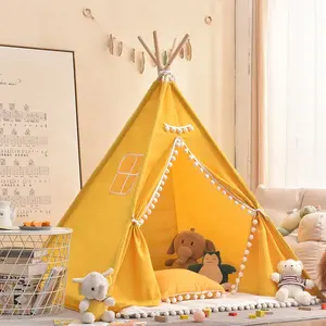 室内TiPi帐篷条纹帐篷玩具小屋易折叠海洋球池儿童玩帐篷