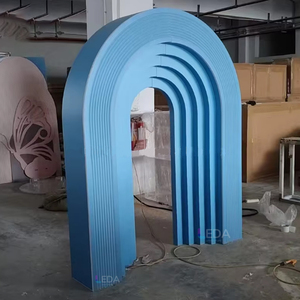 Arche en acrylique bleue personnalisée LEDA pour mariages, panneau de fond en PVC pour événements, fêtes, baby shower, décorations d'anniversaire, design LISSE - Product Image 1