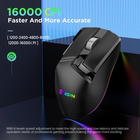 Ratón Inalámbrico para Juegos W13 RGB de Tres Modos con 10 Teclas, Doble Rueda de Desplazamiento, Macro, para Mano Derecha, para Computadora Portátil