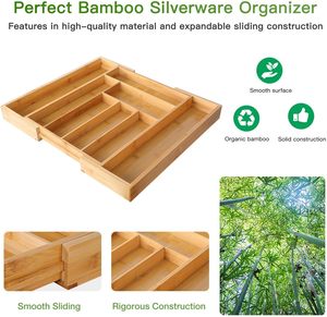 Multi-functional <b>Storage</b> Box New Simple Partition Solid Wood Household <b>Kitchen</b> Drawer Tableware Arrangement Bin - Product Image 3