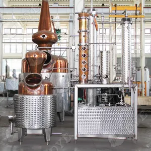 DYE alcohol plant copper still attrezzatura per la distillazione dell'etanolo da 300 litri