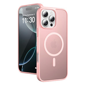 เคสกันกระแทก iPhone 16 Pro Max สีชมพู <span class=keywords><strong>2</strong></span> in 1 TPU+<span class=keywords><strong>PC</strong></span> สำหรับรุ่นต่างๆ ป้องกันการลื่น ฝาหลัง 15 Coque - Product Image 1