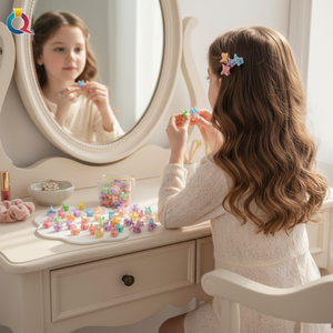 Mollette di moda di tendenza all'ingrosso per ragazze becco d'anatra decoratore di capelli di cristallo cuore fiore strass glitterato Design vendita calda - Product Image 3