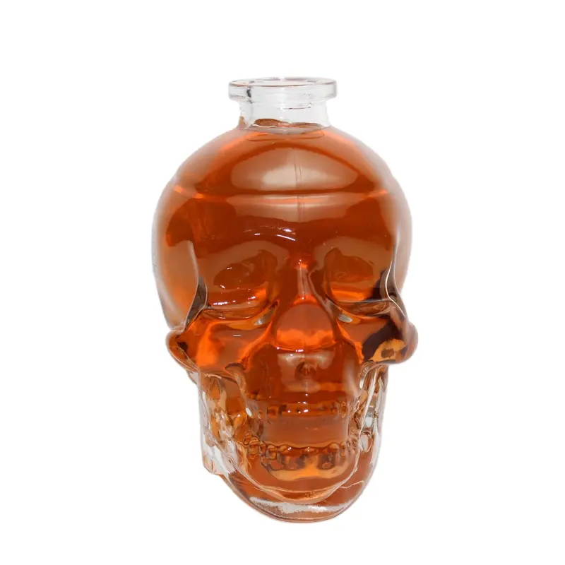 750ml Gin in a Skull Bottle Custom Liquor Bottle With Super Flint glass