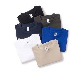 T-shirt ample épais en coton peigné imprimé tendance nationale, coupe décontractée, 260g, kaki, style rétro américain pour homme - Product Image 3