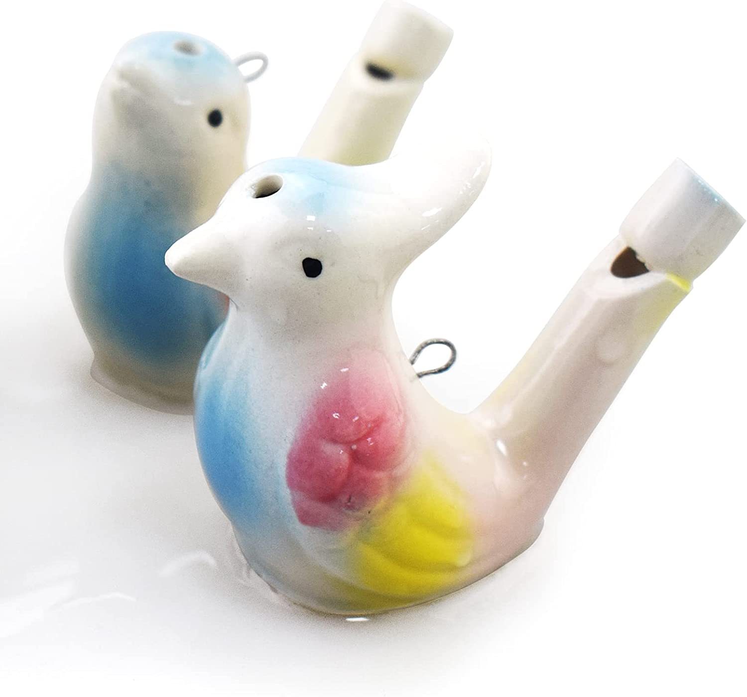 VOANZO Lot De 4 Sifflets En Céramique Pour Oiseaux - Forme Réaliste - Cadeau Anniversaire
