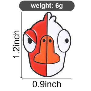 Pin de solapa de metal esmaltado personalizado de Ganso <span class=keywords><strong>Asesino</strong></span>, divertido, de doble cara, rojo y blanco, con diseño de pato, regalo de joyería para fans de juegos - Product Image 6
