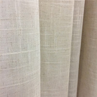 Tissu de rideau en lin ignifuge en gros, 100% polyester en rouleau pour fenêtre de salon d'hôtel