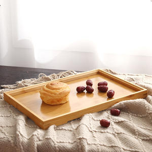 Plateau à thé en bambou rectangulaire sculpté écologique, plateau alimentaire, plateau d'hôtel, plateau de <span class=keywords><strong>charcuterie</strong></span>, plateau de petit-déjeuner en bambou, ensemble de plateaux empilables - Product Image 4