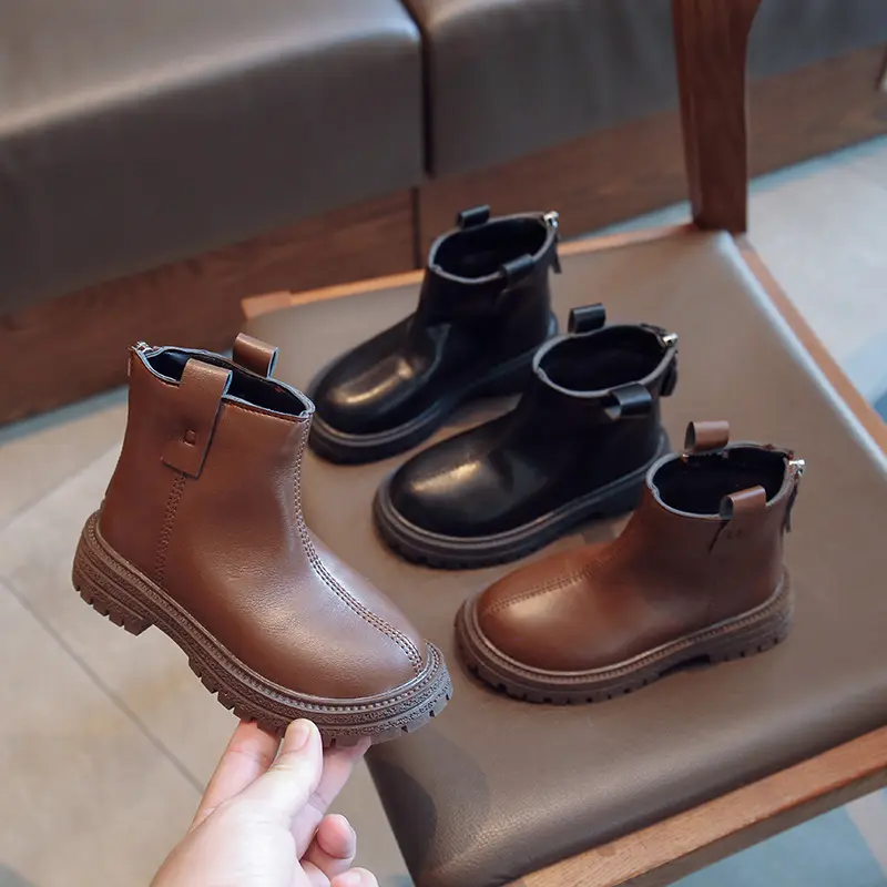 Shangzhou OEM Zapatillas Wear Resistant Zipper Little Girl Short Boots