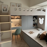 Petit appartement, lit mezzanine pour petite chambre, doublez l'espace, armoire, bureau, lit, mobilier de chambre parfaitement conçu