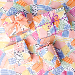 Wholesale High Quality Birthday <b>Tissue</b> Rolls Brush Stroke Blocks Packaging <b>Wrapping</b> <b>Paper</b> Roll Uperior Craftsmanship - Product Image 1