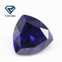 5A grade 3*3-12*12mm, taillée en trillions, l-tanzanite/tanzanite, zircone cubique, gemmes synthétiques en vrac, taillées à la machine, forme triangle, pierres CZ