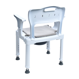 Elderly Commode <b>Chair</b> With Non-Slip <b>Padding</b> For Bathroom Use Modern Design White Color - Product Image 3