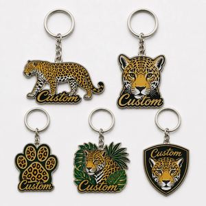 Llaveros Personalizados al por Mayor de Alta Calidad con Diseño de Leopardo, Figura de Gato Salvaje, Diseño de Animales de la Selva, Souvenir de Zoológico - Product Image 1