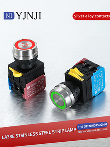 Interrupteur à bouton-poussoir étanche IP65 LA38-D 22mm, à retour, momentané, verrouillable, auto-réinitialisable/verrouillable, encastré plat, arrêt d'<span class=keywords><strong>urgence</strong></span>, démarrage - Product Image 2