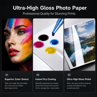 Rouleau de papier photo brillant éco-solvant de qualité supérieure, papier photo imprimable éco-solvant pour impression photo professionnelle, vente en gros