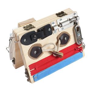 Tablero de madera Montessori para niños, tablero de actividades sensoriales de madera, juguete Montessori para bebés, con interruptor de tablero, con Motor fino - Product Image 1