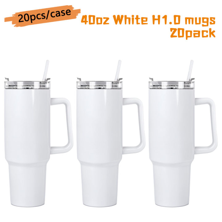 Tazza da 40oz, altezza 1.0, colore bianco.