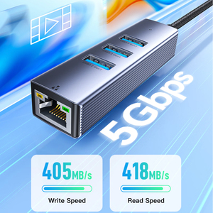 SAMZHE Adaptateur Réseau USB 3.0 en Alliage d'Aluminium vers Port Gigabit <span class=keywords><strong>Ethernet</strong></span>, Hub d'Extension, Câble de Conversion <span class=keywords><strong>Ethernet</strong></span> - Product Image 4