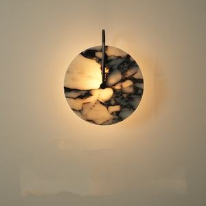 مصباح جداري نورديك حديث من الرخام الطبيعي لغرفة المعيشة وغرفة النوم والدراسة، إضاءة LED داخلية، تركيبات إضاءة زخرفية للممرات والفنادق - Product Image 1
