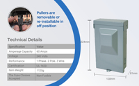 Caja de Conexión Impermeable para HVAC/R con Certificación UL BAREP, Sin Fusibles, 60A, 120/240Vac, 3 Cables, Interruptor de Desconexión de Carga para Exteriores