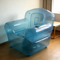 Canapé gonflable transparent en PVC pour l'extérieur, canapé gonflable pour salon, chaise flottante durable pour le bord de la piscine
