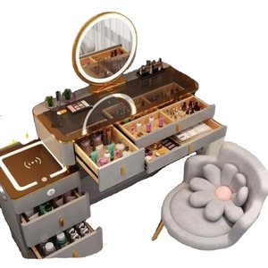 Smart Furniture Modern Multi Functional Princess Dress <b>Table</b> Side Cabinet Vanity With <b>Mirror</b> Chair Smart <b>Table</b> - Product Image 3