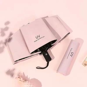 Factory Wholesale Custom Logo Uv Protection Promo Lady Business Gift Compact Sun and Rain Mini Small <b>Folding</b> Umbrella - Product Image 5