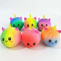 Jouet Squishy Licorne Chat Mignon en Forme de Boulette, à Remontée Lente, Anti-Stress, Balle à Presser Kawaii, Jouet de Décompression Fidget pour Enfants et Adultes